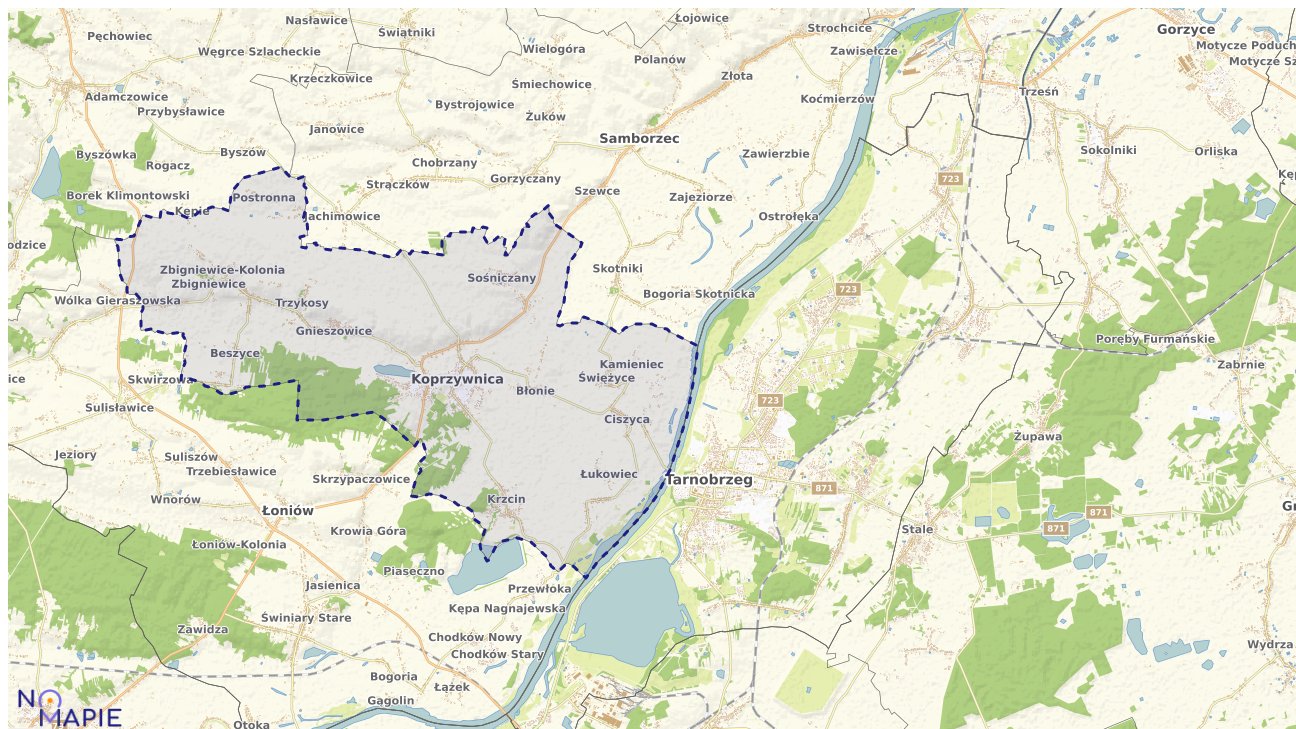 Mapa obszarów ochrony przyrody Koprzywnicy